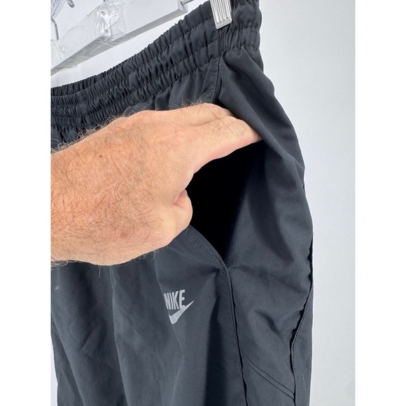Nike Sportswear Men's Black Nylon Track Pants Joggers XXL Zip Ankle - Picture 16 of 16